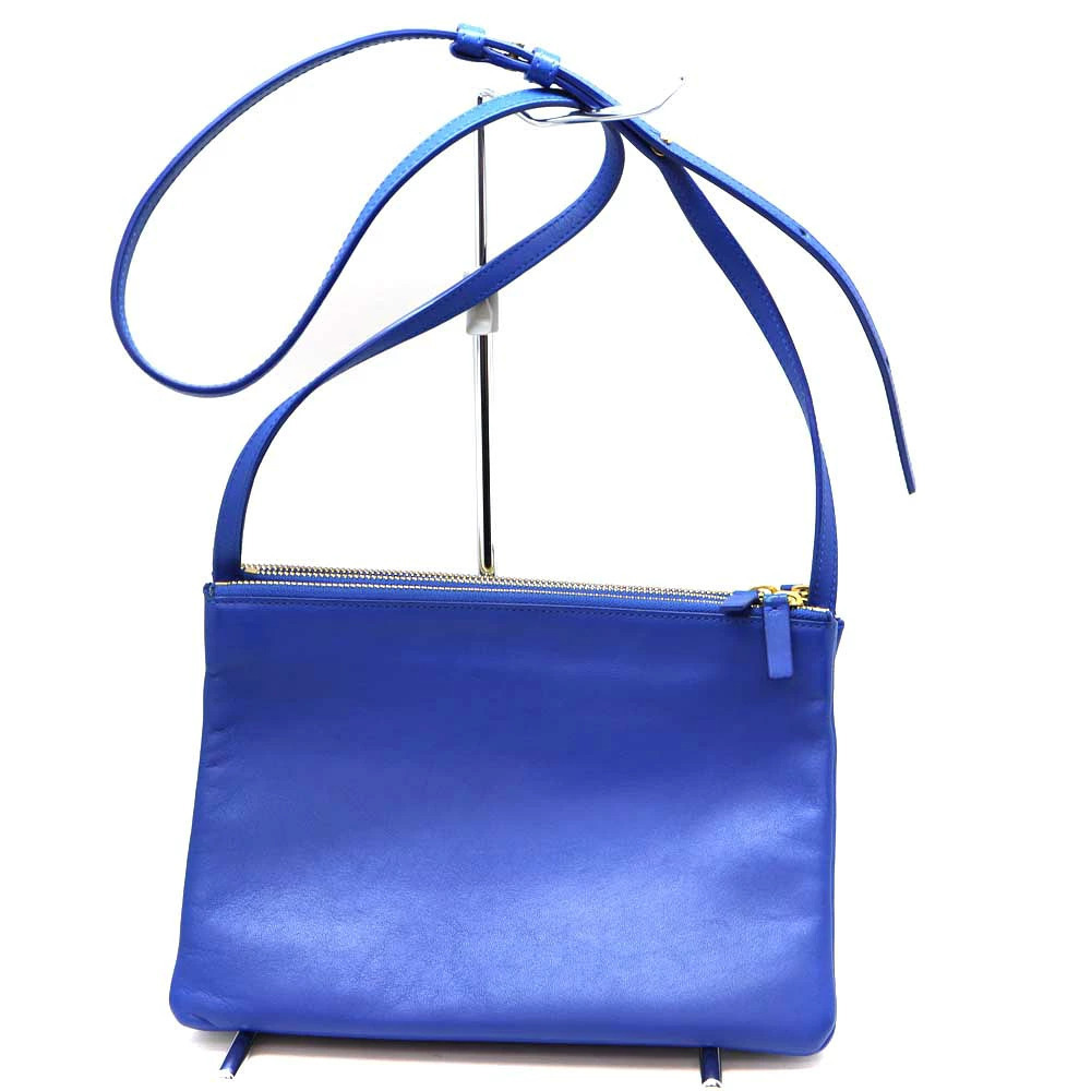 Celine Blue Trio Leather Shoulder Bag